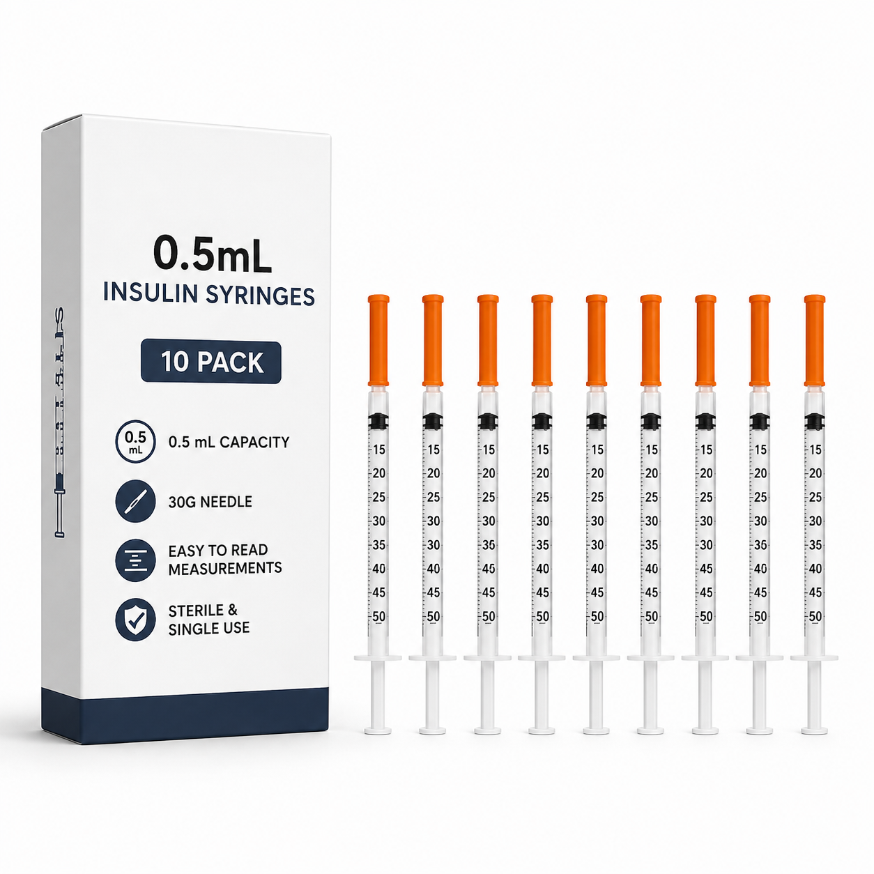 10 Pack 0.5ml Syringe's